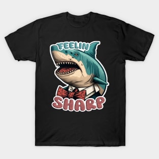 Feeling Sharp | Funny Dapper Shark T-Shirt